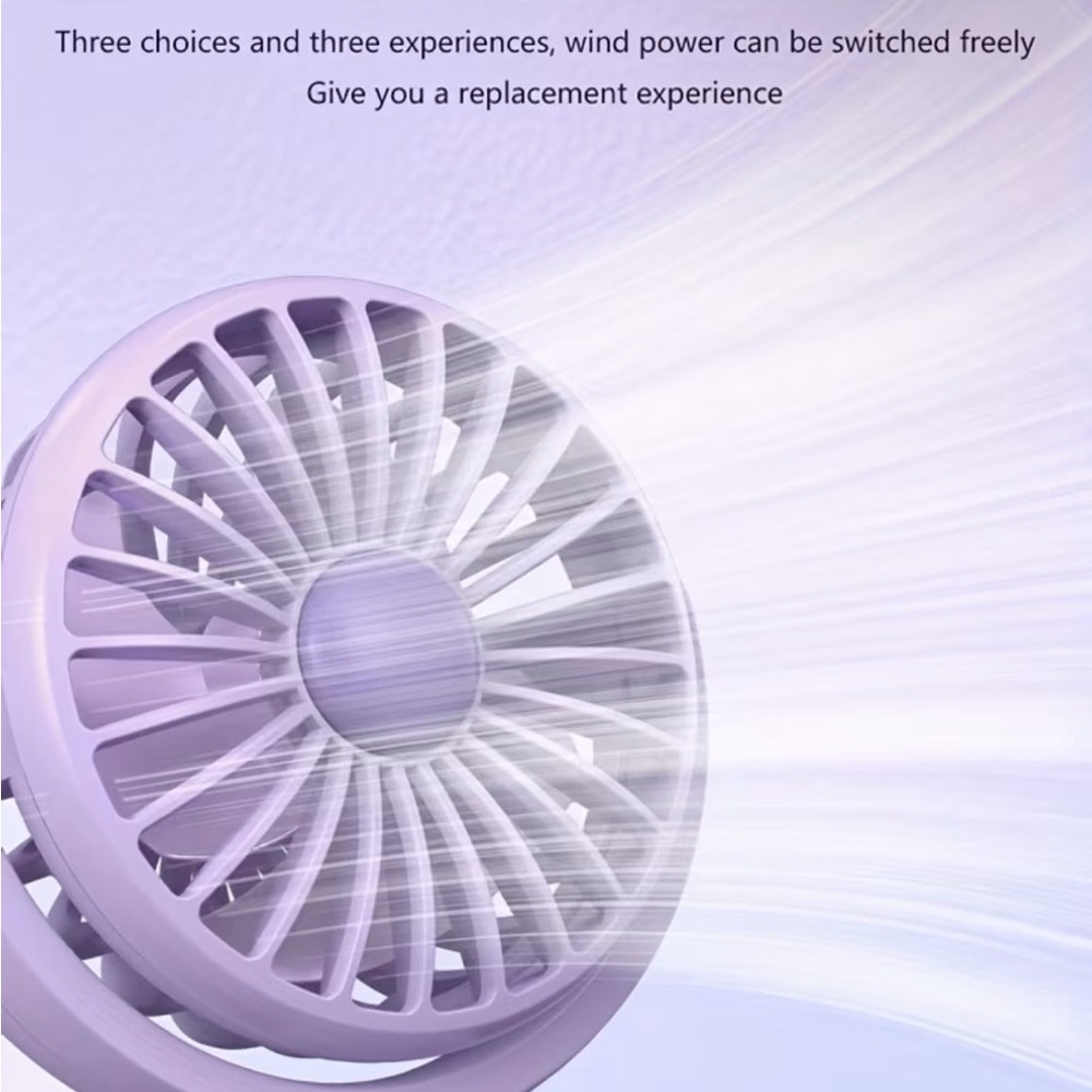 Portable Mini Fan-NIB in Lavender, White or Black USB Cord & 3 modes &Tilt fan - Picture 11 of 16